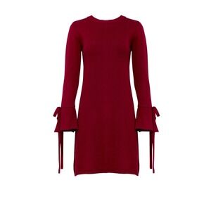 Anthropologie Paper Crown Women's Maria‎ Shift Sweater Dress XS Wool Red $311
